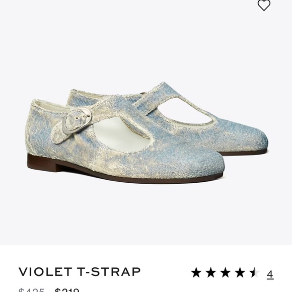 Tory Burch Blue T-Strap Flats
